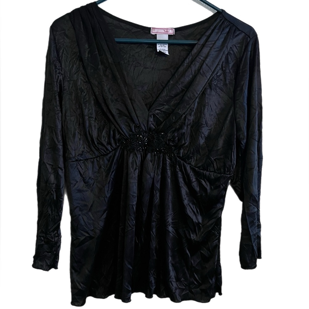 Elegant Black Vol. 1 Women's Blouse with Beading Detail